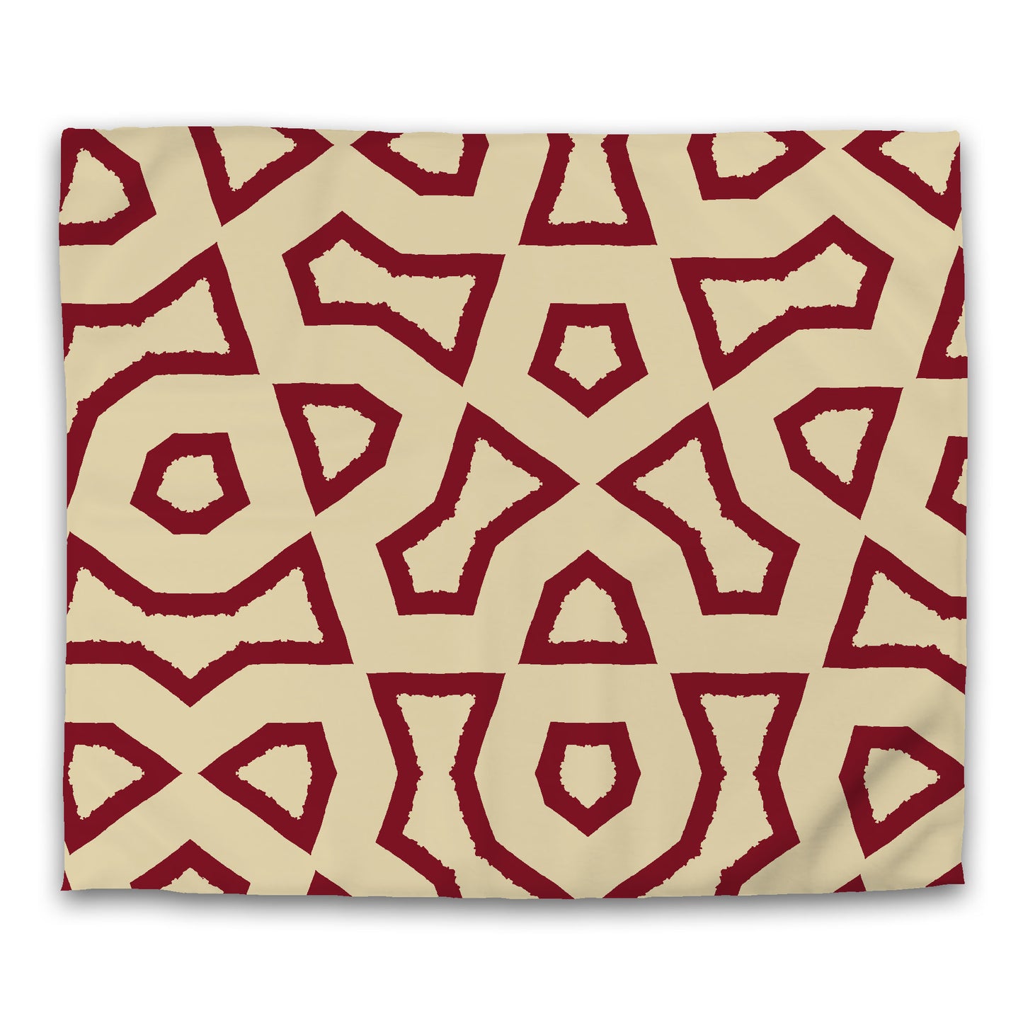 Desert Sand Cotton Sateen Duvet Cover, Bold Burgundy Red Graphic, CSDU-1284-391, King - 269 x  234 cm / 106 x 92 inches