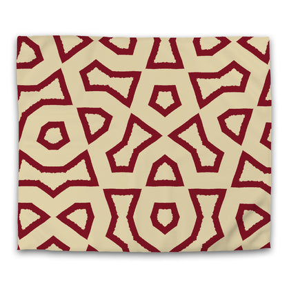 Desert Sand Cotton Sateen Duvet Cover, Bold Burgundy Red Graphic, CSDU-1284-391, King - 269 x  234 cm / 106 x 92 inches