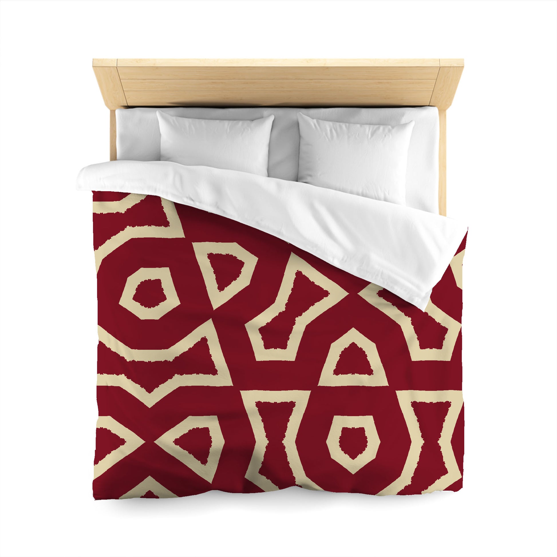 Burgundy Red Cotton Sateen Duvet Cover, Bold Desert Sand Graphic, CSDU-1284-392, Queen - 229 x 229 cm / 90 x 90 inches