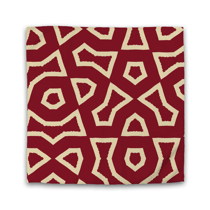 Burgundy Red Cotton Sateen Duvet Cover, Bold Tan Graphic | CSDU-1284-392