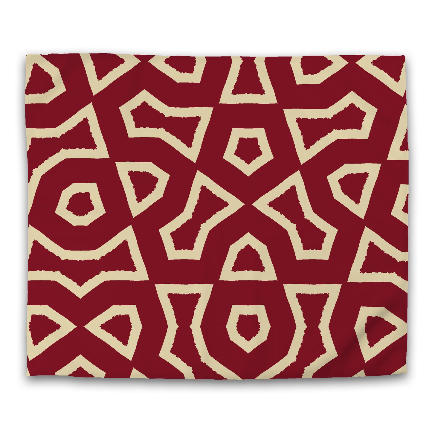 Burgundy Red Cotton Sateen Duvet Cover, Bold Desert Sand Graphic, CSDU-1284-392, King - 269 x  234 cm / 106 x 92 inches
