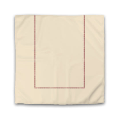 Beige Cotton Sateen Duvet Cover, Burgundy Red Single Weave Motif Print, Classic Border | CSDU-1285-141