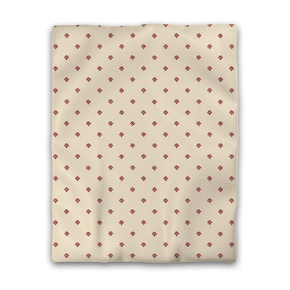 Beige Cotton Sateen Duvet Cover, Burgundy Red Hand-painted Swizzle Motif Print, CSDU-1285-171, Twin - 178 x 229 cm / 70 x 90 inches