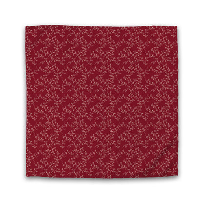 Burgundy Red Cotton Sateen Duvet Cover, Beige Hand-painted Vine Print | CSDU-1285-182