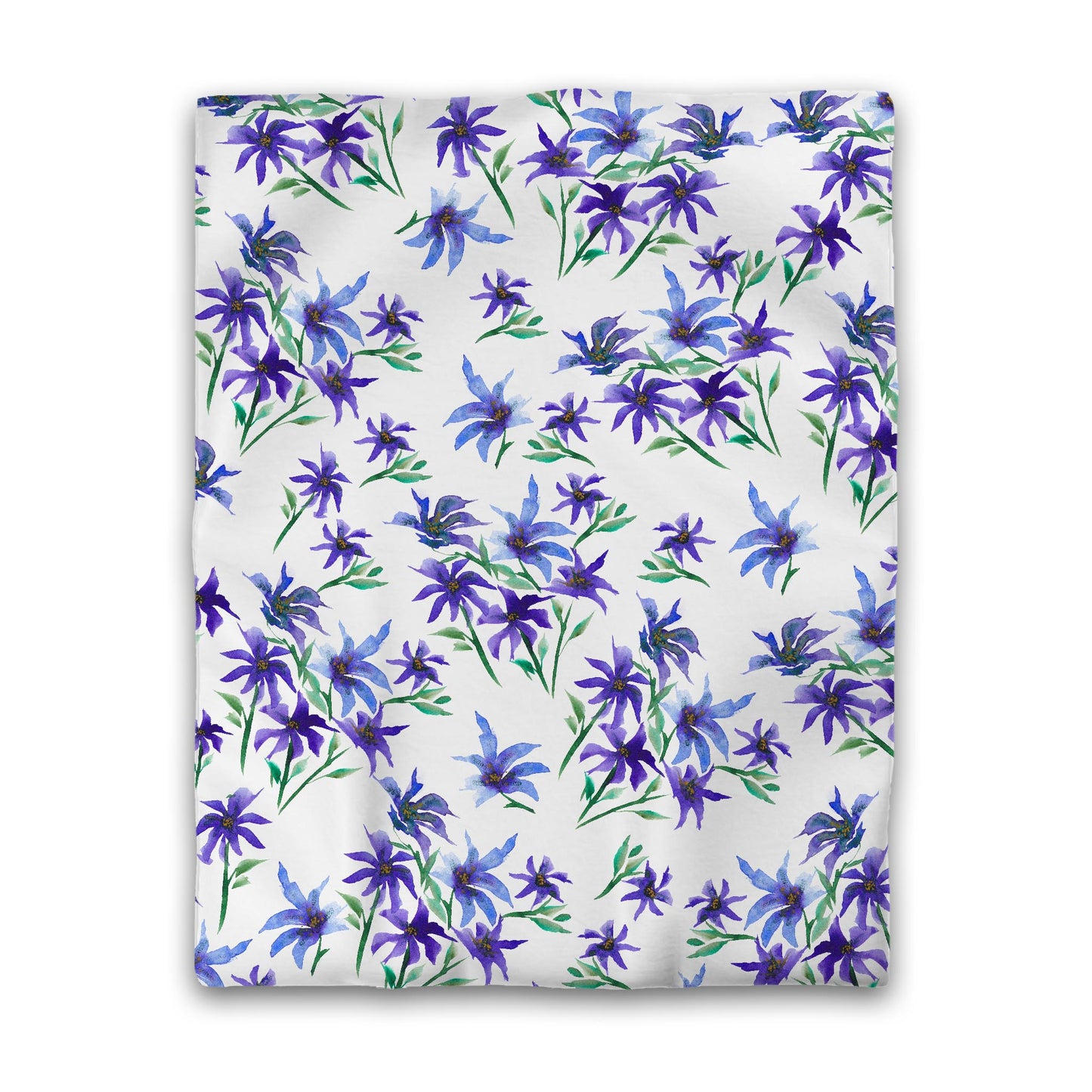 Off-White Cotton Sateen Duvet Cover, Large Purple Floral Print, CSDU-1304, Twin - 178 x 229 cm / 70 x 90 inches