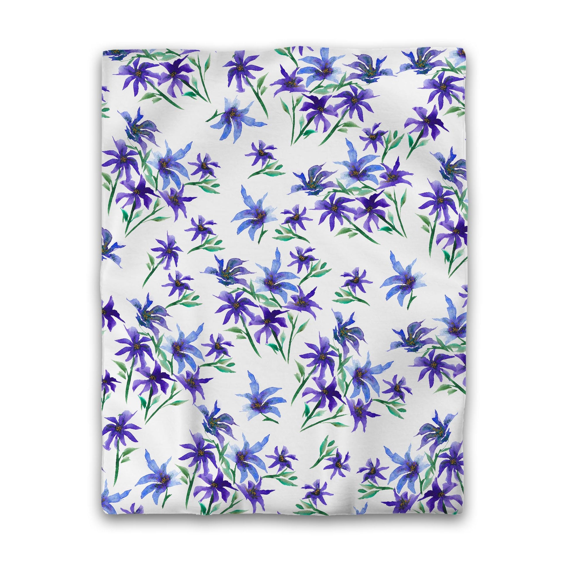 Off-White Cotton Sateen Duvet Cover, Large Purple Floral Print, CSDU-1304, Twin - 178 x 229 cm / 70 x 90 inches