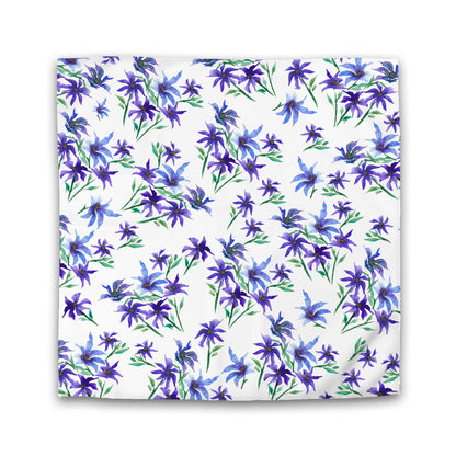 Off-White Cotton Sateen Duvet Cover, Large Purple Floral Print | CSDU-1304