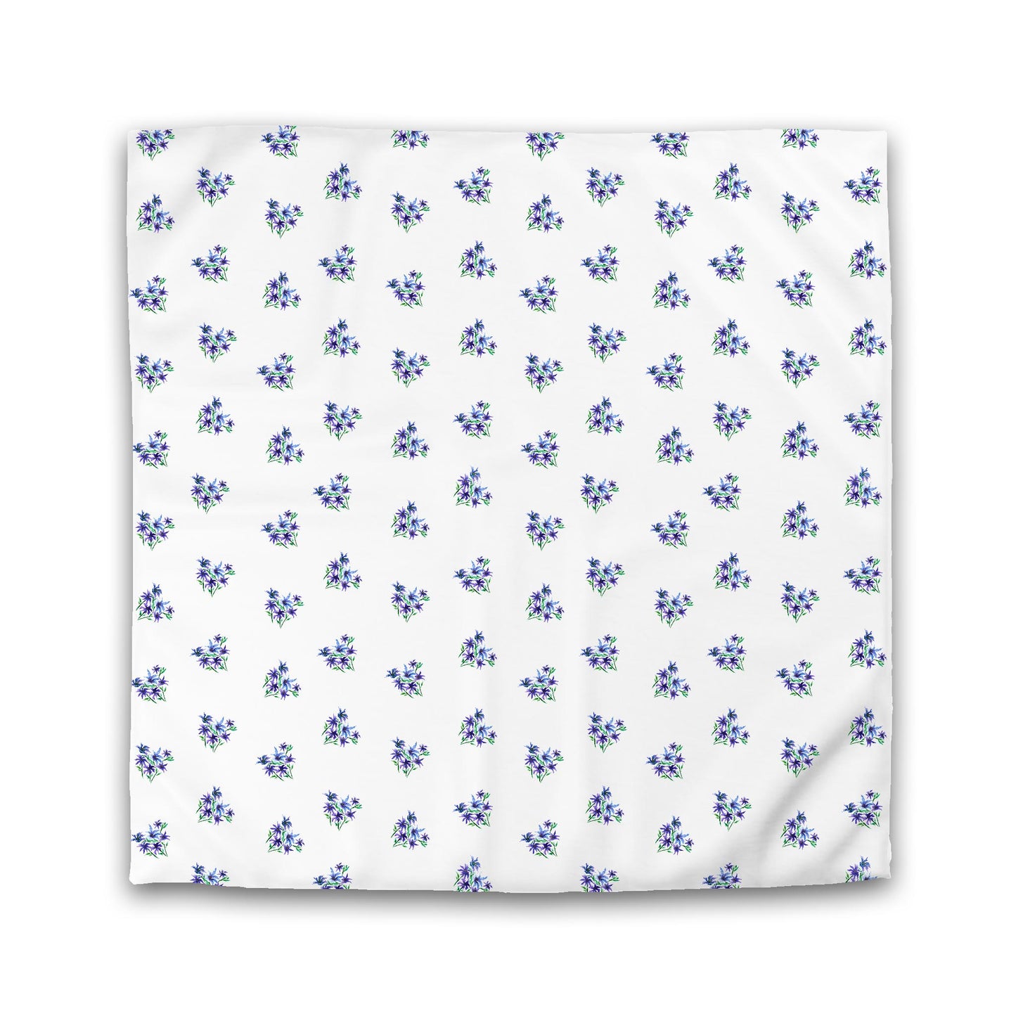 Off-White Cotton Sateen Duvet Cover, Medium Purple Floral Pattern | CSDU-1305