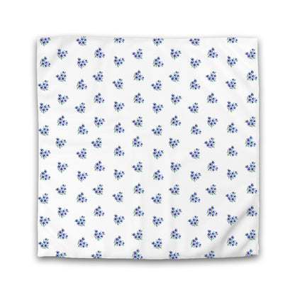 Off-White Cotton Sateen Duvet Cover, Medium Purple Floral Pattern | CSDU-1305