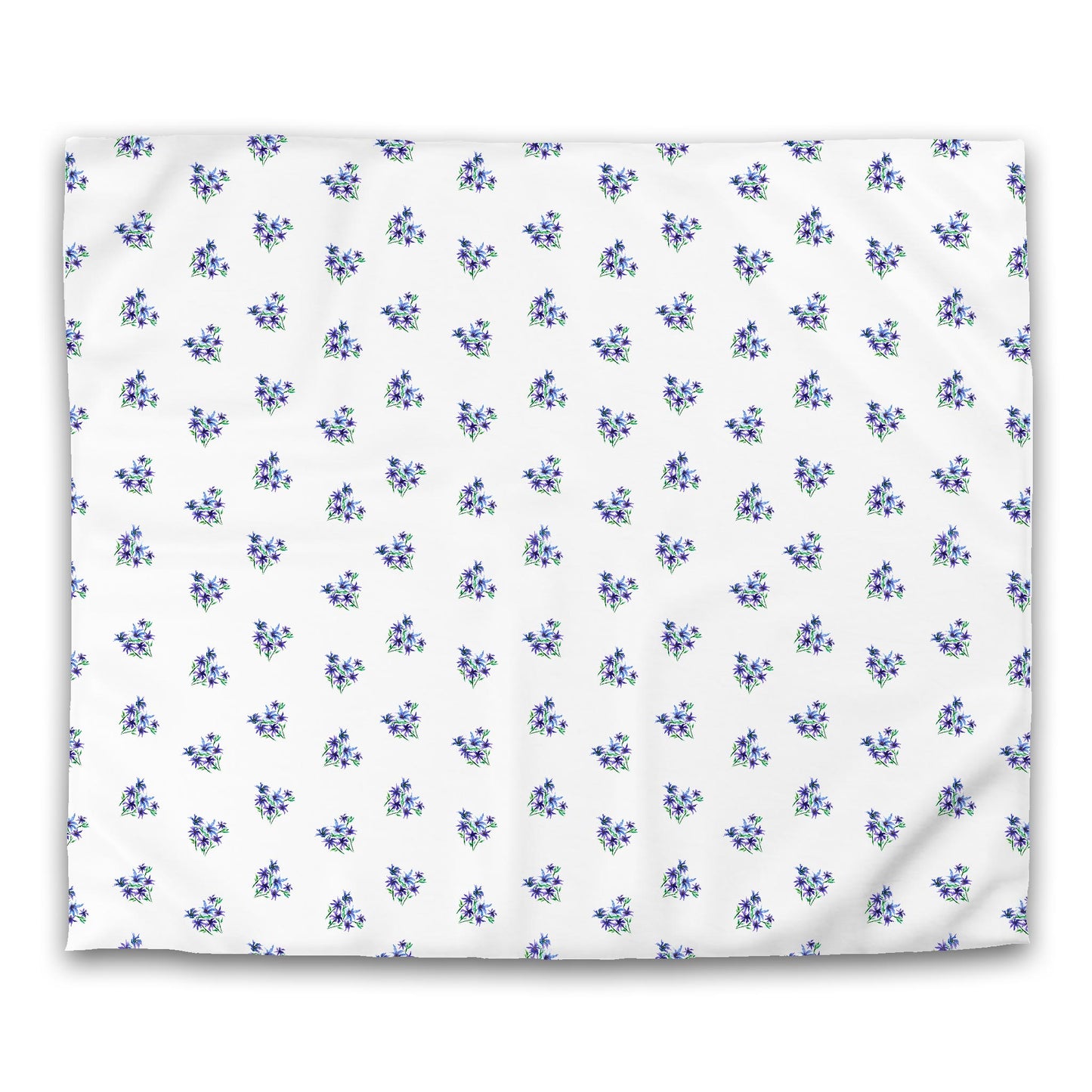 Off-White Cotton Sateen Duvet Cover, Medium Purple Floral Pattern, CSDU-1305, King - 269 x  234 cm / 106 x 92 inches