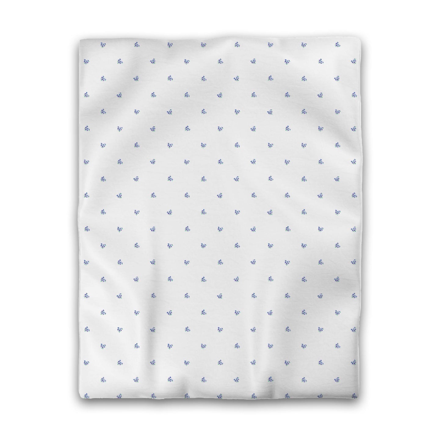 Off-White Cotton Sateen Duvet Cover, Small Purple Floral Pattern, CSDU-1306, Twin - 178 x 229 cm / 70 x 90 inches
