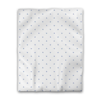 Off-White Cotton Sateen Duvet Cover, Small Purple Floral Pattern, CSDU-1306, Twin - 178 x 229 cm / 70 x 90 inches