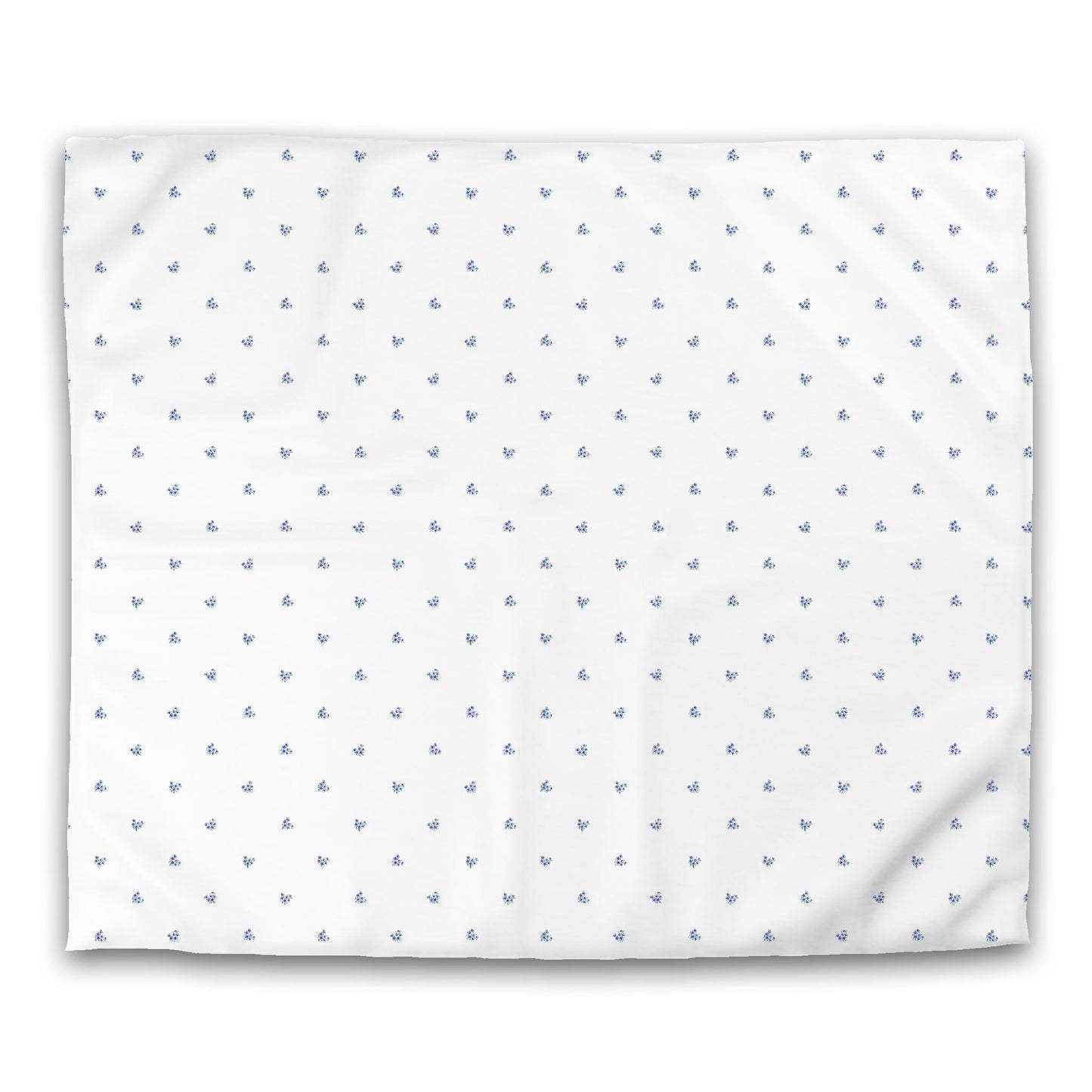 Off-White Cotton Sateen Duvet Cover, Small Purple Floral Pattern, CSDU-1306, King - 269 x  234 cm / 106 x 92 inches