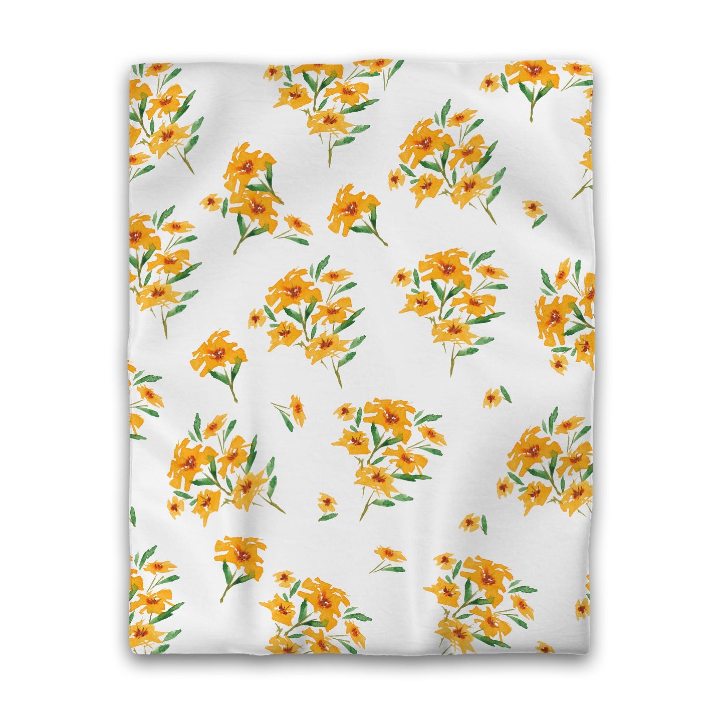 Off-White Cotton Sateen Duvet Cover, Large Yellow-Orange Floral Print, CSDU-1314, Twin - 178 x 229 cm / 70 x 90 inches
