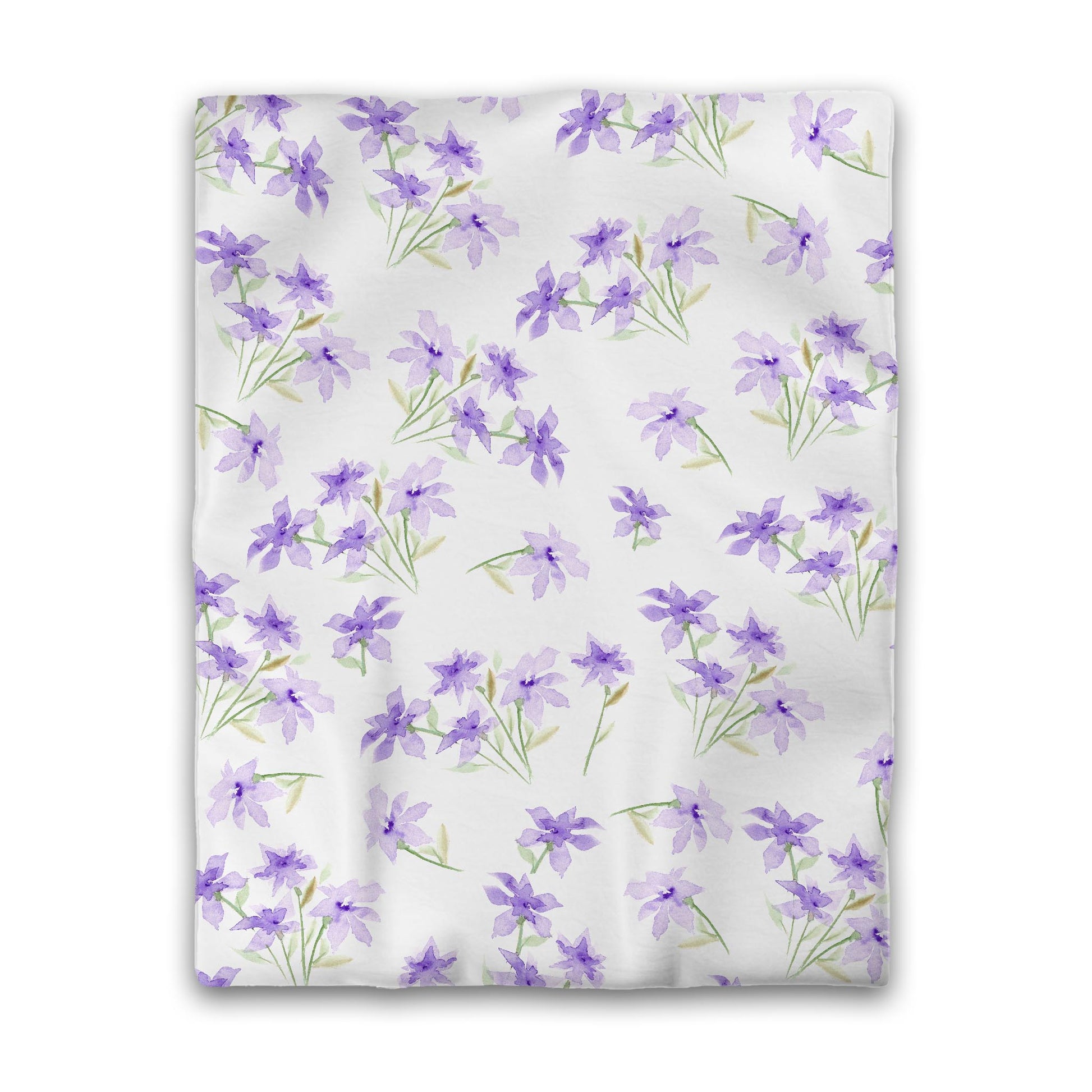 Off-White Cotton Sateen Duvet Cover, Large Purple Floral Print, CSDU-1324, Twin - 178 x 229 cm / 70 x 90 inches