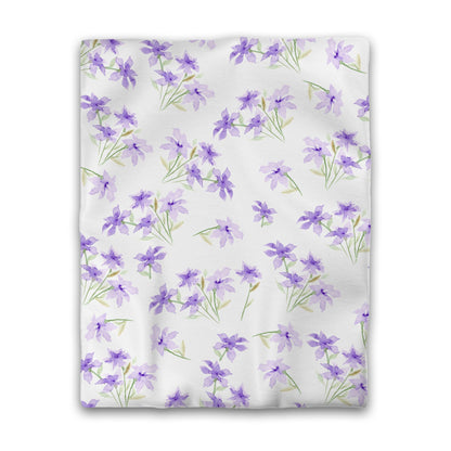 Off-White Cotton Sateen Duvet Cover, Large Purple Floral Print, CSDU-1324, Twin - 178 x 229 cm / 70 x 90 inches