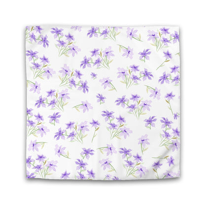 Off-White Cotton Sateen Duvet Cover, Large Purple Floral Print | CSDU-1324