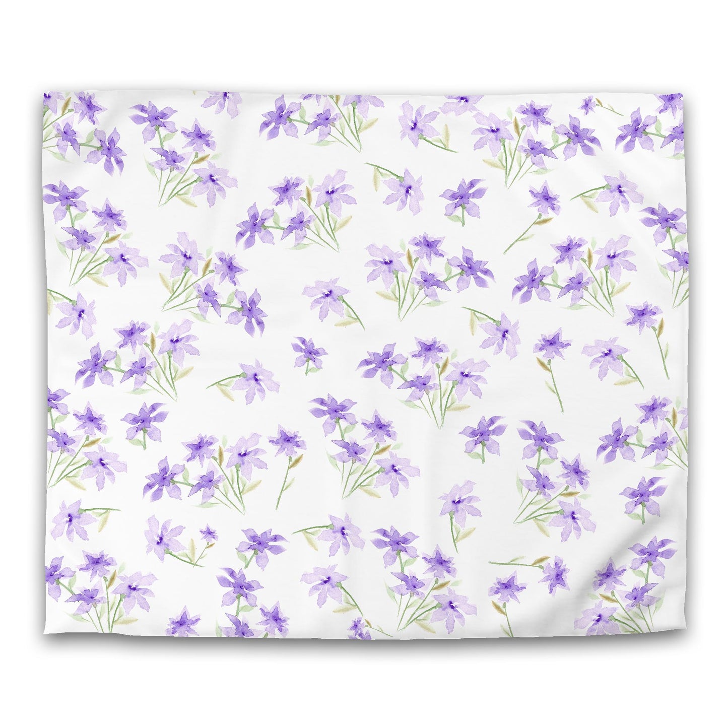 Off-White Cotton Sateen Duvet Cover, Large Purple Floral Print, CSDU-1324, King - 269 x  234 cm / 106 x 92 inches