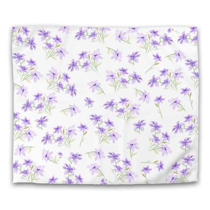 Off-White Cotton Sateen Duvet Cover, Large Purple Floral Print, CSDU-1324, King - 269 x  234 cm / 106 x 92 inches