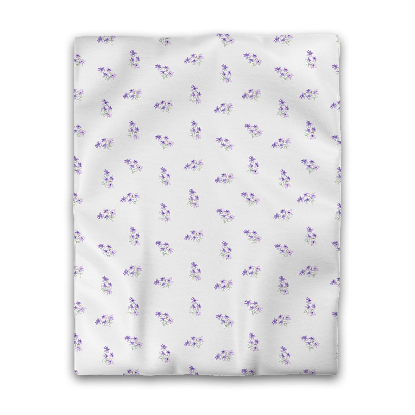 Off-White Cotton Sateen Duvet Cover, Medium Purple Floral Pattern, CSDU-1325, Twin - 178 x 229 cm / 70 x 90 inches