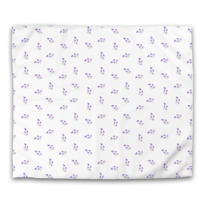Off-White Cotton Sateen Duvet Cover, Medium Purple Floral Pattern, CSDU-1325, King - 269 x  234 cm / 106 x 92 inches
