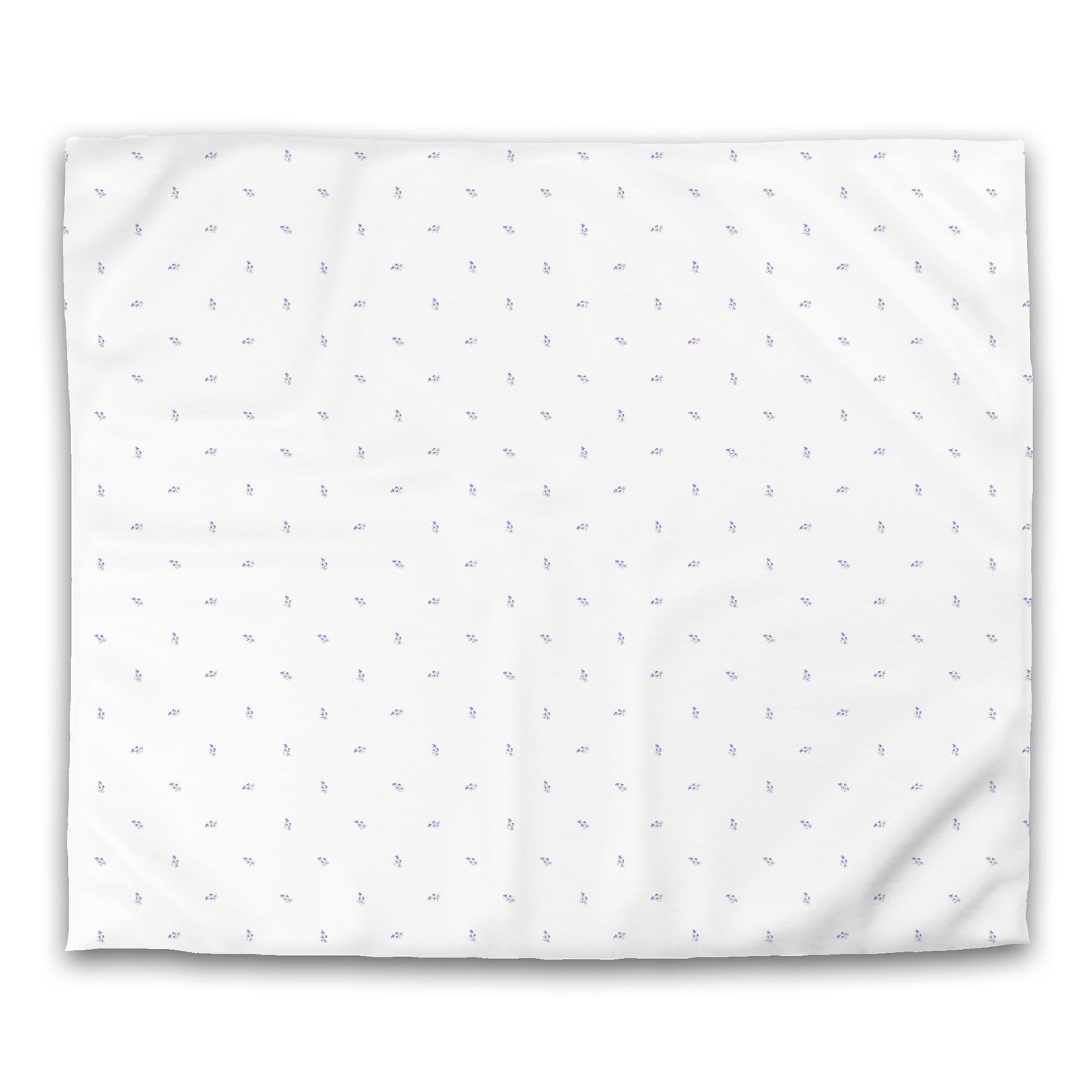 Off-White Cotton Sateen Duvet Cover, Small Purple Floral Pattern, CSDU-1326, King - 269 x  234 cm / 106 x 92 inches