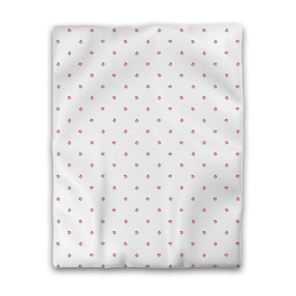Off-White Cotton Sateen Duvet Cover, Small Red Floral Pattern, CSDU-1336, Twin - 178 x 229 cm / 70 x 90 inches