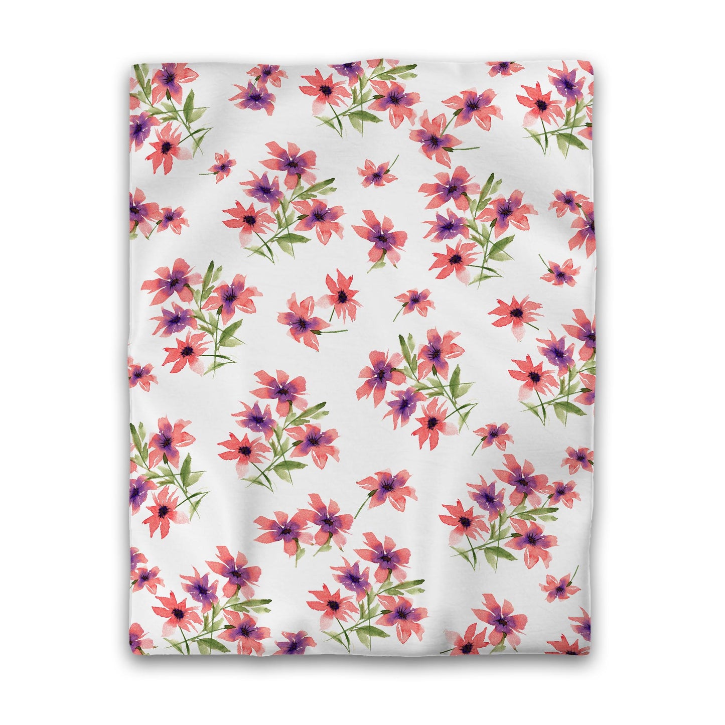 Off-White Cotton Sateen Duvet Cover, Large Pink Floral Print, CSDU-1344, Twin - 178 x 229 cm / 70 x 90 inches