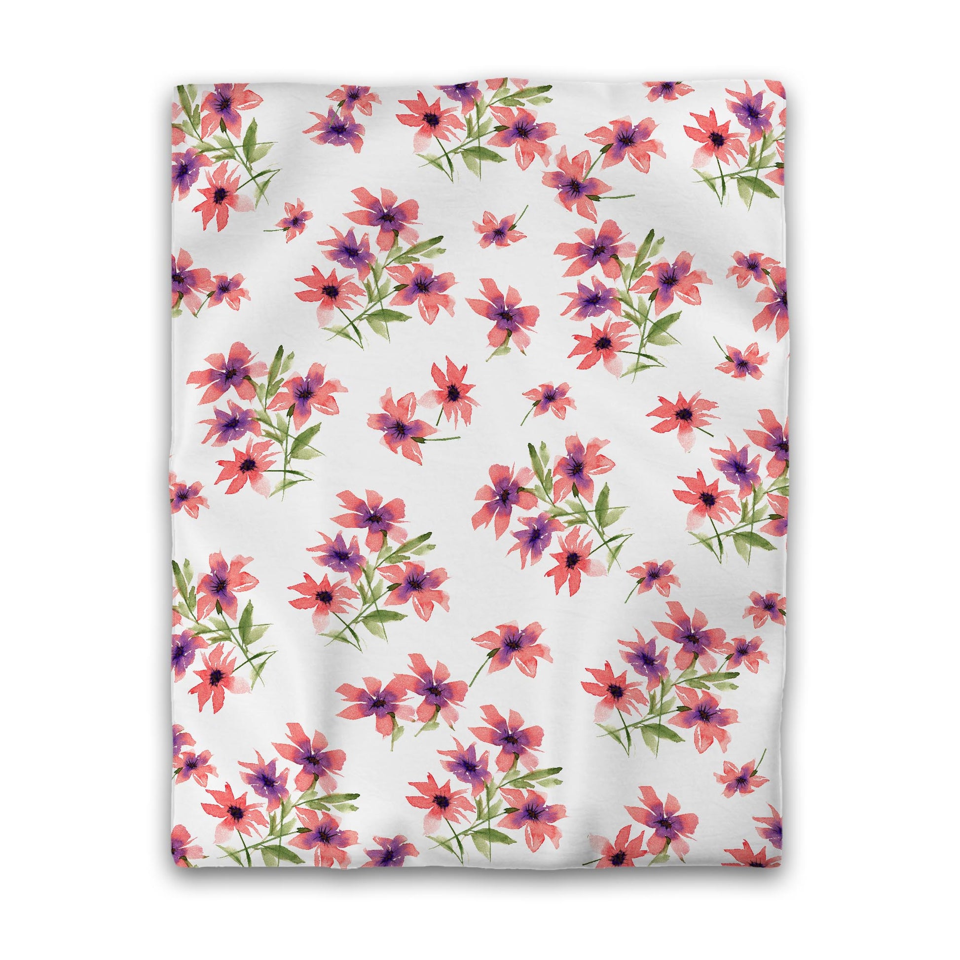 Off-White Cotton Sateen Duvet Cover, Large Pink Floral Print, CSDU-1344, Twin - 178 x 229 cm / 70 x 90 inches