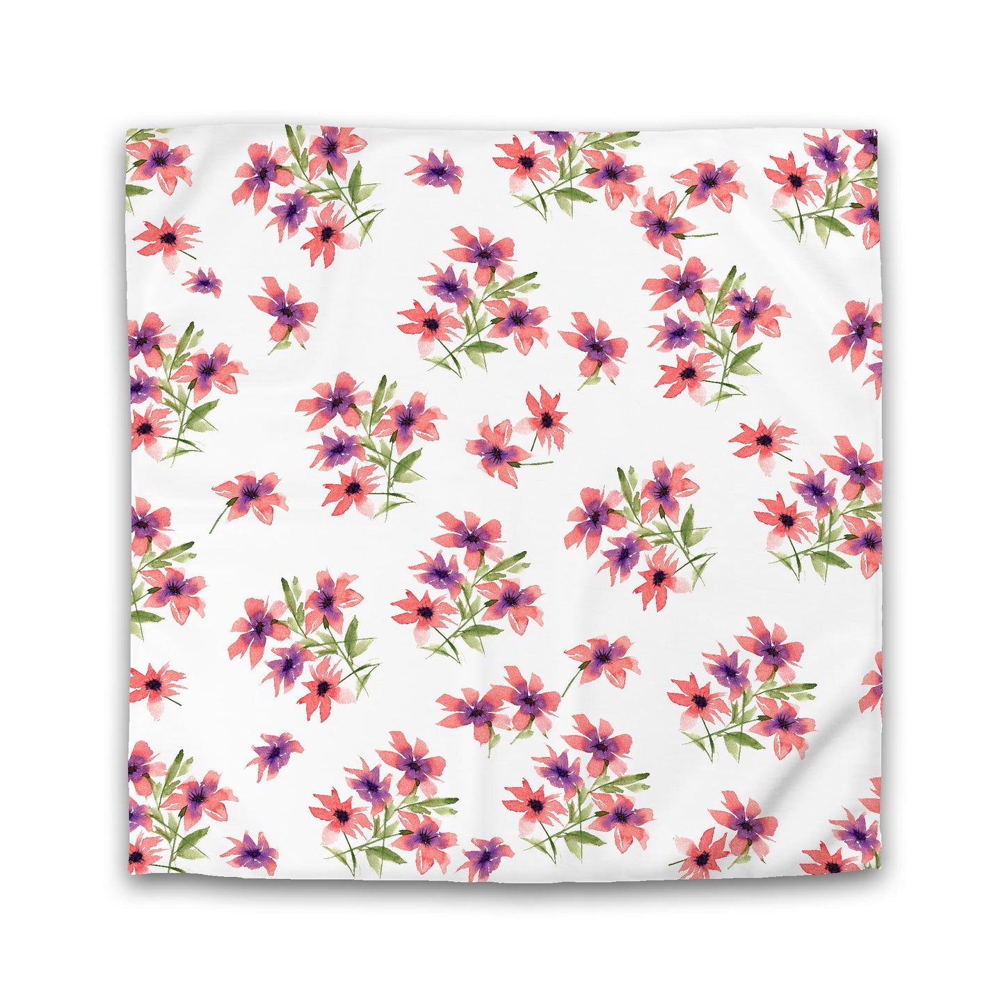 Off-White Cotton Sateen Duvet Cover, Large Pink Floral Print | CSDU-1344