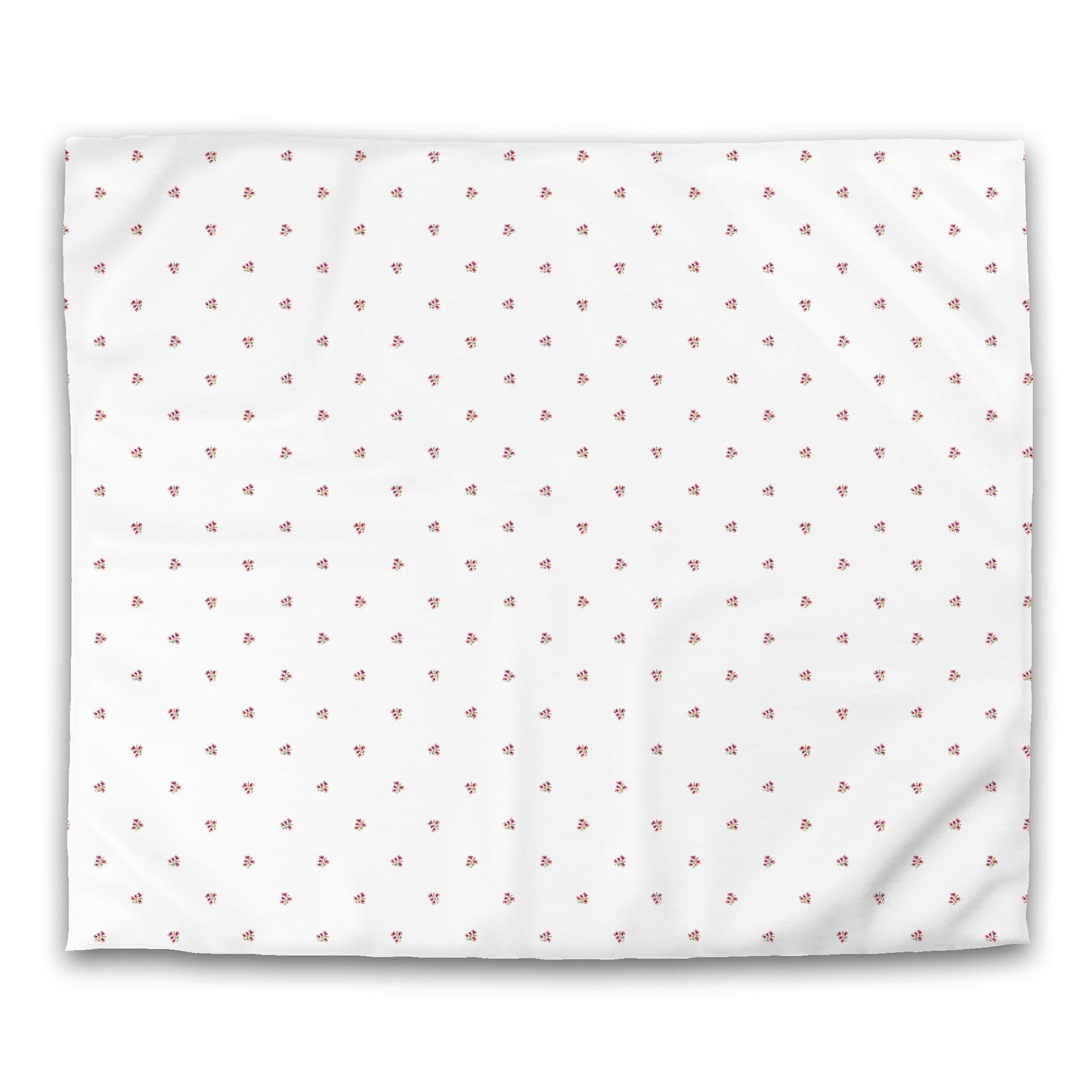Off-White Cotton Sateen Duvet Cover, Small Pink Floral Pattern, CSDU-1346, King - 269 x  234 cm / 106 x 92 inches