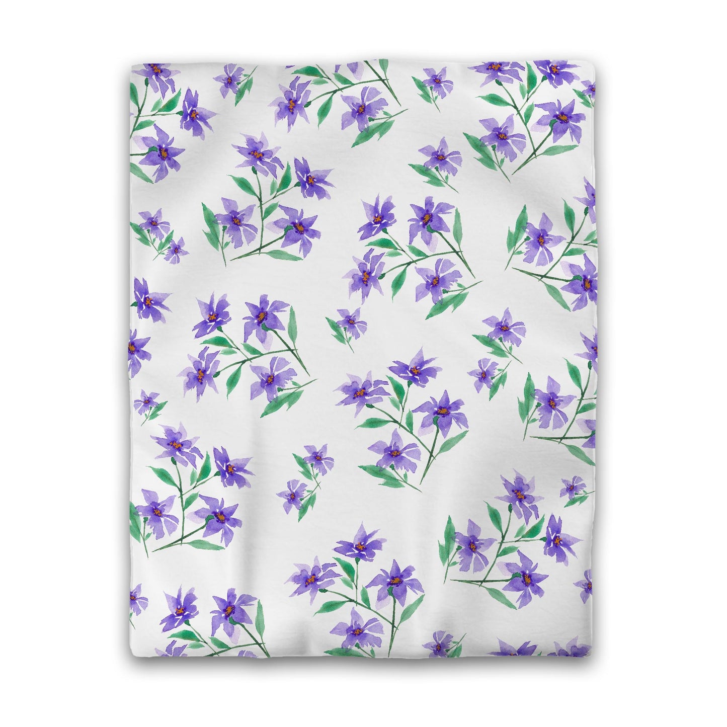 Off-White Cotton Sateen Duvet Cover, Large Purple Floral Print, CSDU-1354, Twin - 178 x 229 cm / 70 x 90 inches