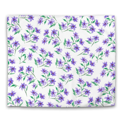 Off-White Cotton Sateen Duvet Cover, Large Purple Floral Print, CSDU-1354, King - 269 x  234 cm / 106 x 92 inches