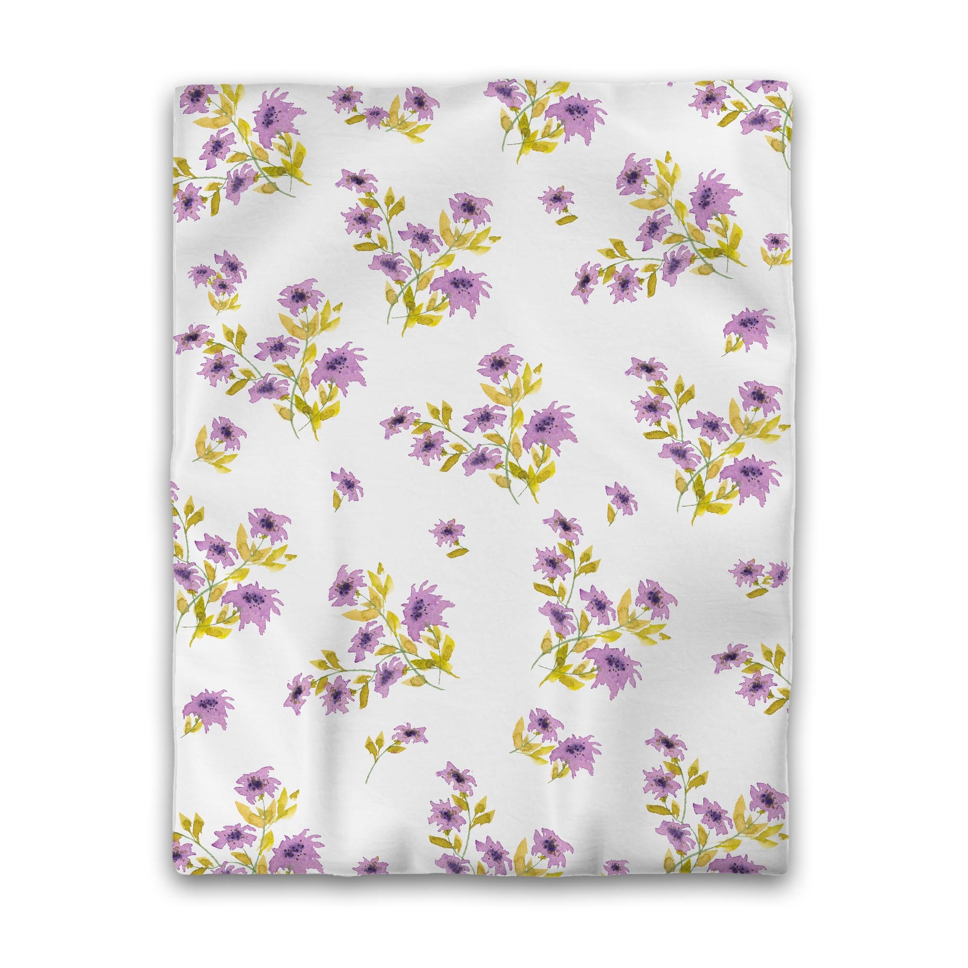 Off-White Cotton Sateen Duvet Cover, Large Mauve Floral Print, CSDU-1364, Twin - 178 x 229 cm / 70 x 90 inches