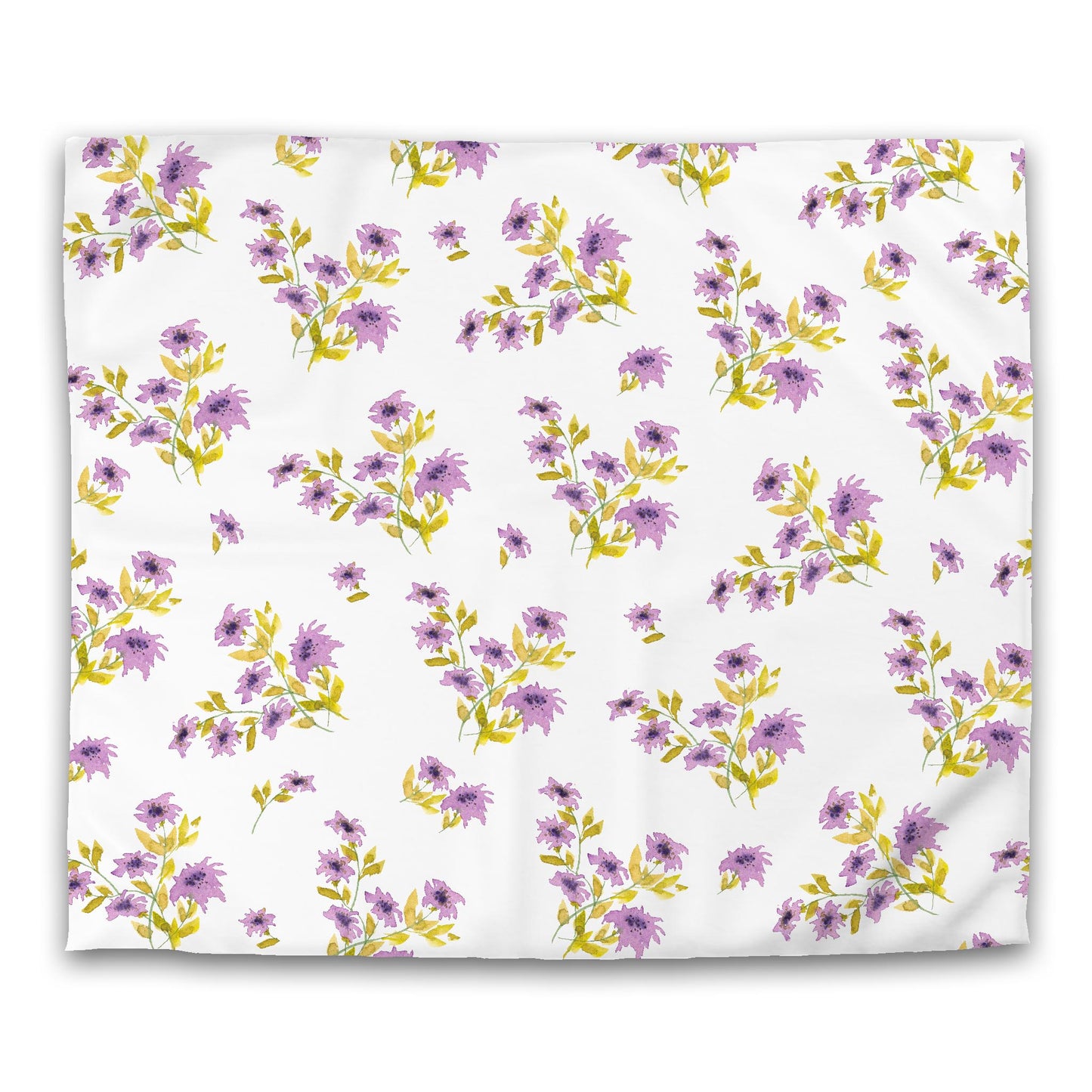 Off-White Cotton Sateen Duvet Cover, Large Mauve Floral Print, CSDU-1364, King - 269 x  234 cm / 106 x 92 inches