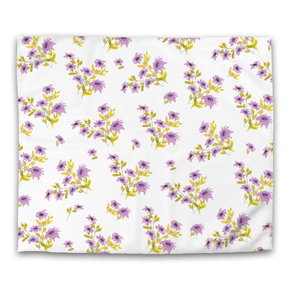 Off-White Cotton Sateen Duvet Cover, Large Mauve Floral Print, CSDU-1364, King - 269 x  234 cm / 106 x 92 inches