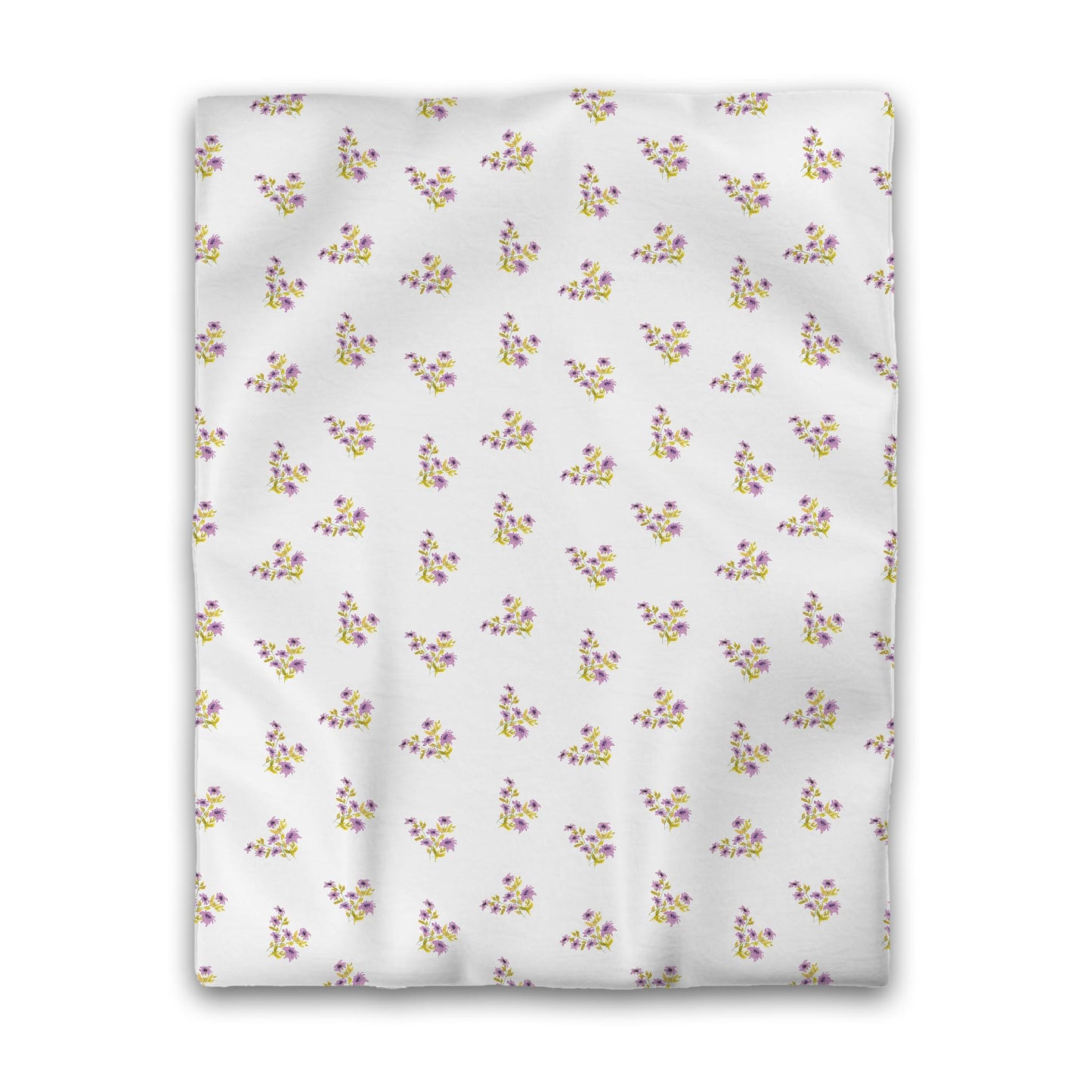 Off-White Cotton Sateen Duvet Cover, Medium Mauve Floral Pattern, CSDU-1365, Twin - 178 x 229 cm / 70 x 90 inches