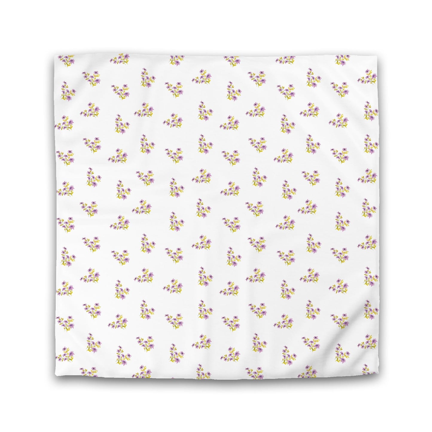 Off-White Cotton Sateen Duvet Cover, Medium Mauve Floral Pattern | CSDU-1365