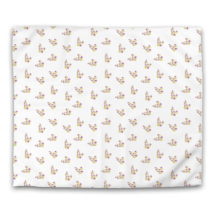 Off-White Cotton Sateen Duvet Cover, Medium Mauve Floral Pattern, CSDU-1365, King - 269 x  234 cm / 106 x 92 inches