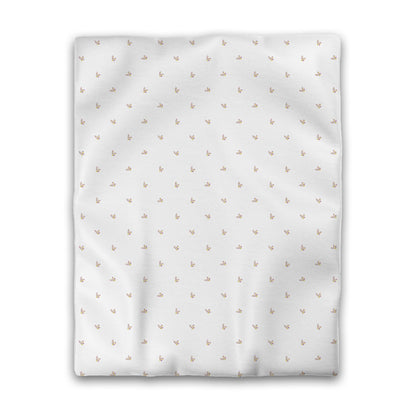 Off-White Cotton Sateen Duvet Cover, Small Mauve Floral Pattern, CSDU-1366, Twin - 178 x 229 cm / 70 x 90 inches