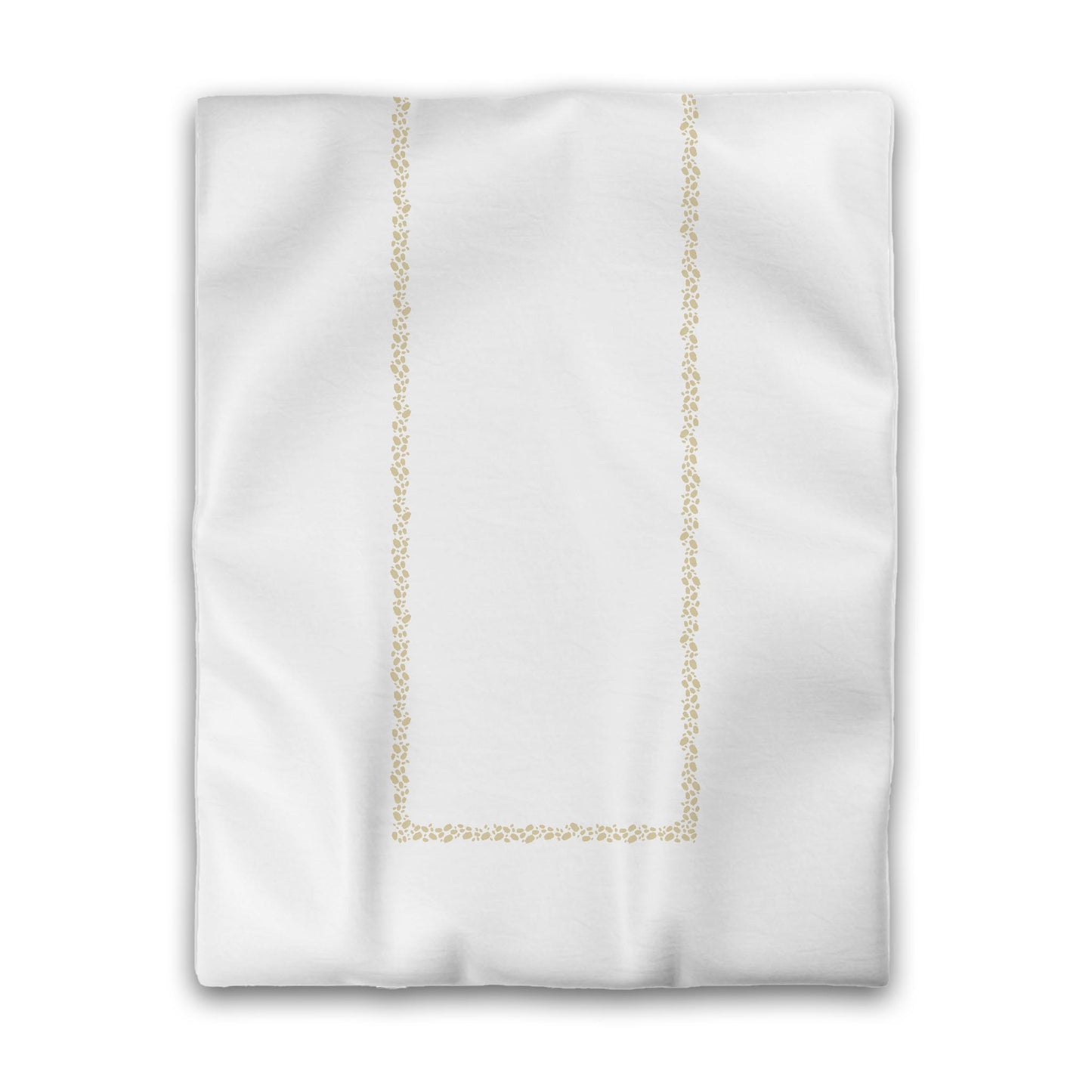 Off-white Cotton Sateen Duvet Cover, Desert Sand Hand-painted Dab Motif Print, Classic Border, CSDU-1371-091, Twin - 178 x 229 cm / 70 x 90 inches