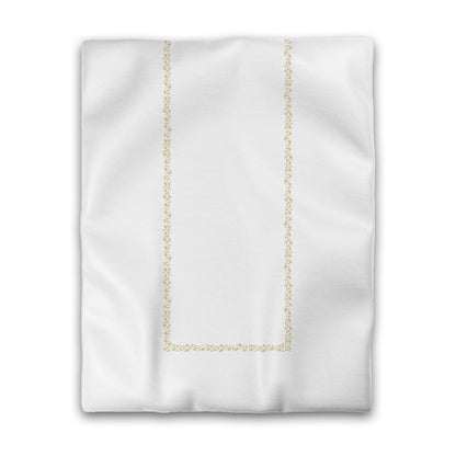 Off-white Cotton Sateen Duvet Cover, Desert Sand Hand-painted Dab Motif Print, Classic Border, CSDU-1371-091, Twin - 178 x 229 cm / 70 x 90 inches
