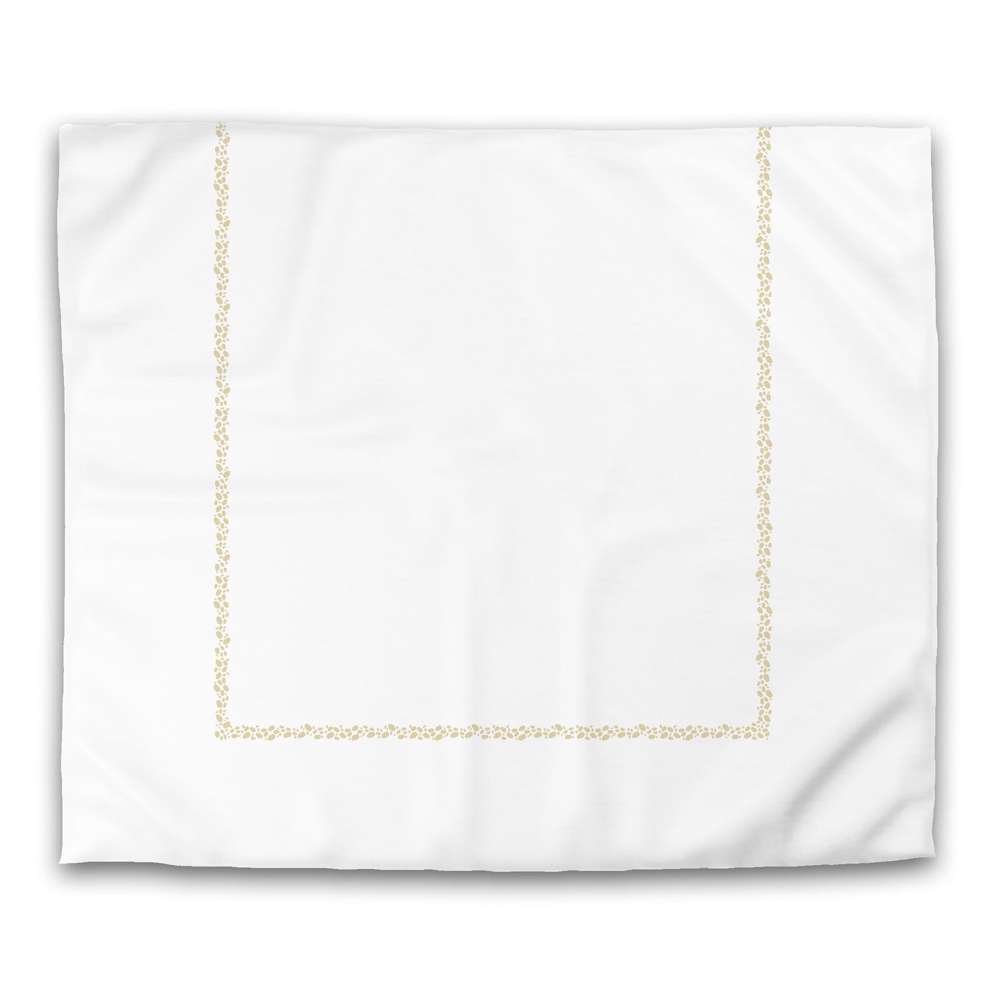 Off-white Cotton Sateen Duvet Cover, Desert Sand Hand-painted Dab Motif Print, Classic Border, CSDU-1371-091, King - 269 x  234 cm / 106 x 92 inches
