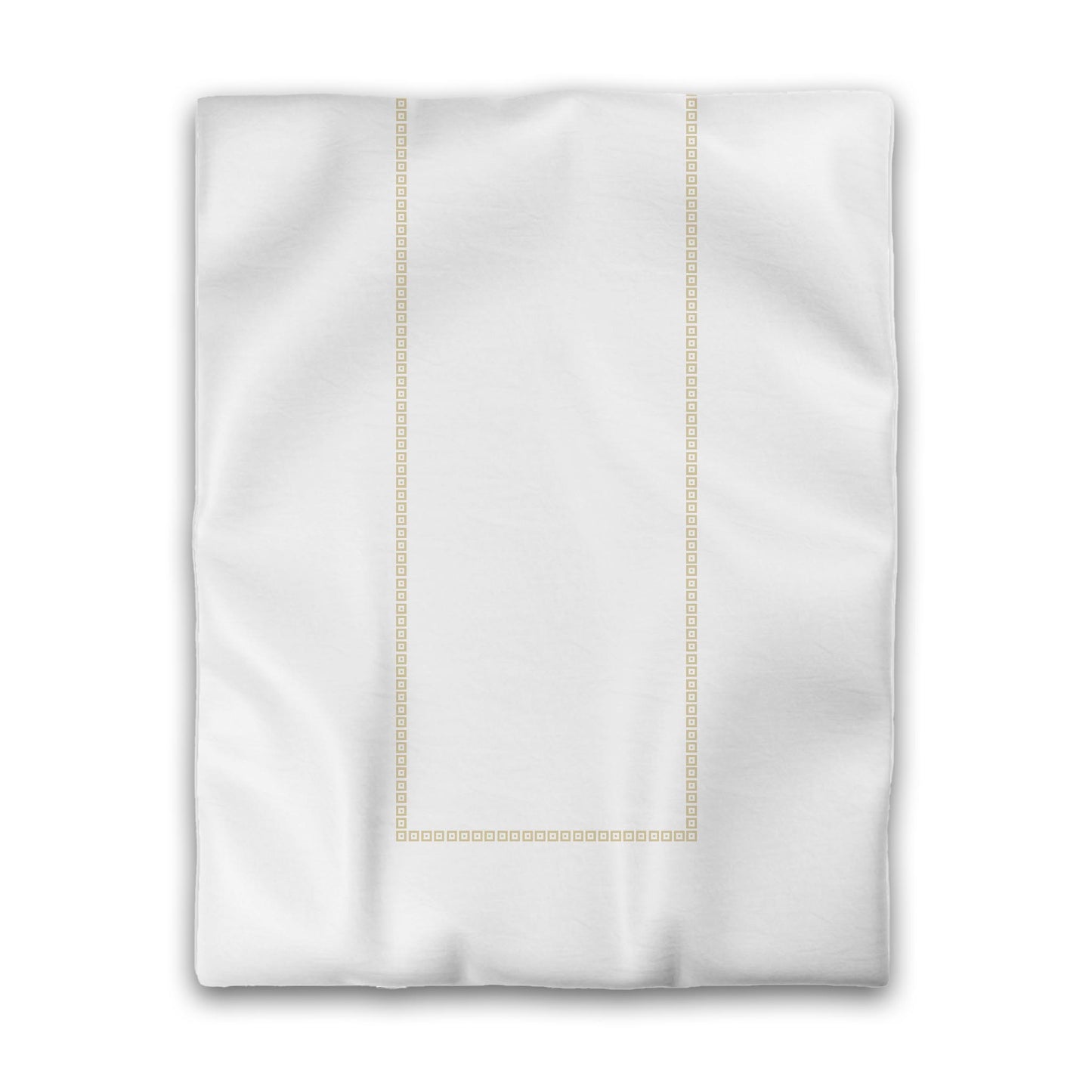 Off-white Cotton Sateen Duvet Cover, Desert Sand Repeating Square Motif Print, Classic Border, CSDU-1371-121, Twin - 178 x 229 cm / 70 x 90 inches
