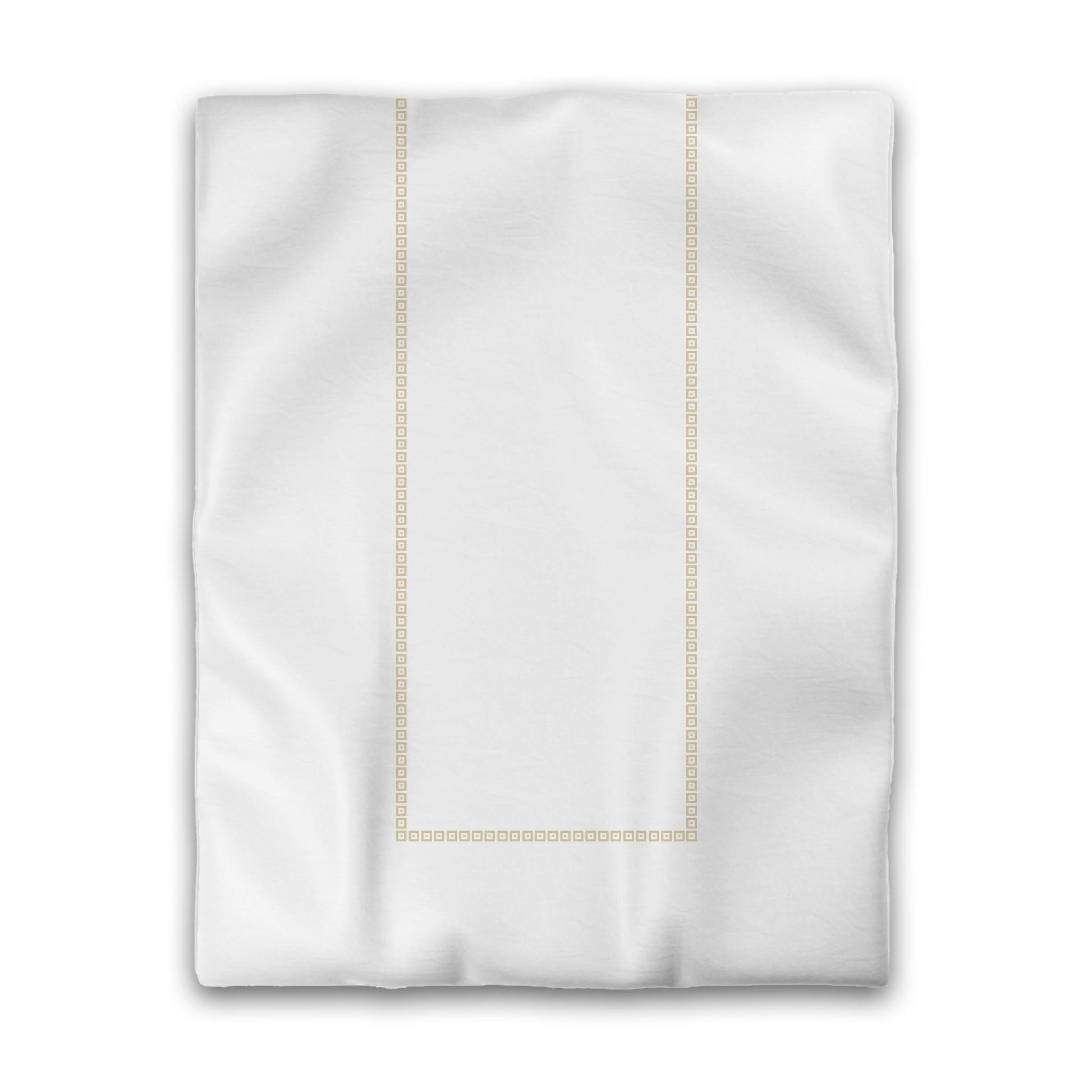 Off-white Cotton Sateen Duvet Cover, Desert Sand Repeating Square Motif Print, Classic Border, CSDU-1371-121, Twin - 178 x 229 cm / 70 x 90 inches