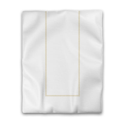 Off-white Cotton Sateen Duvet Cover, Desert Sand Repeating Square Motif Print, Classic Border, CSDU-1371-121, Twin - 178 x 229 cm / 70 x 90 inches