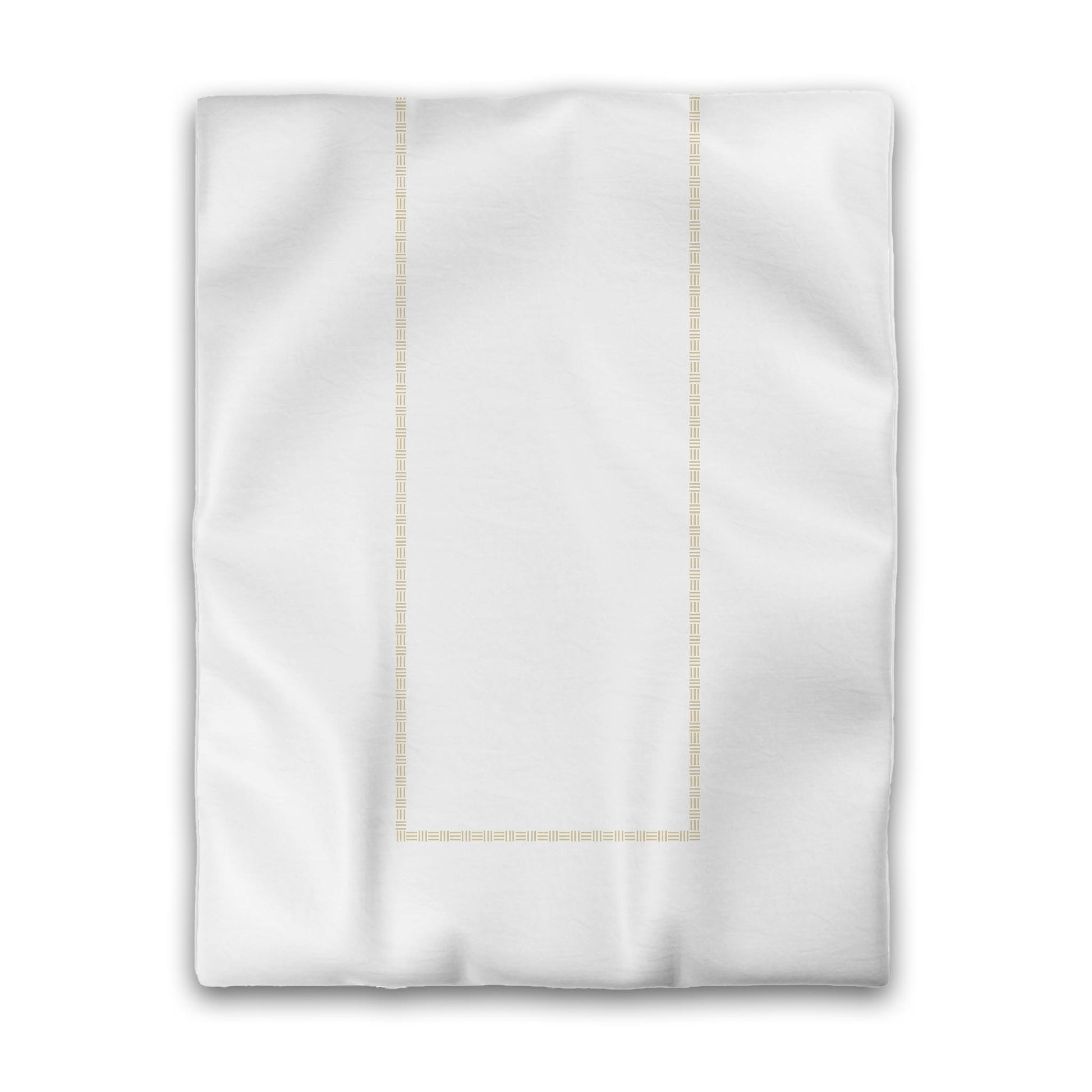 Off-white Cotton Sateen Duvet Cover, Desert Sand Single Weave Motif Print, Classic Border, CSDU-1371-141, Twin - 178 x 229 cm / 70 x 90 inches