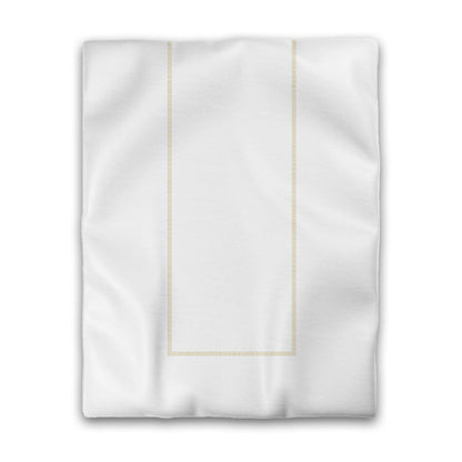 Off-white Cotton Sateen Duvet Cover, Desert Sand Single Weave Motif Print, Classic Border, CSDU-1371-141, Twin - 178 x 229 cm / 70 x 90 inches