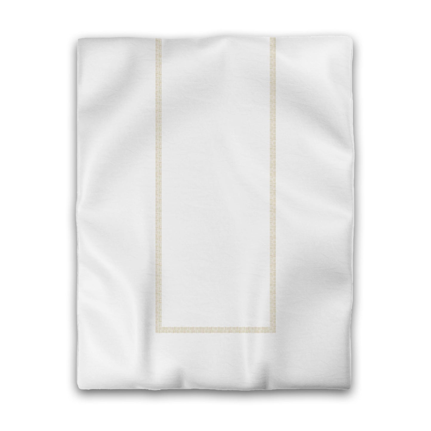 Off-white Cotton Sateen Duvet Cover, Desert Sand Double Weave Motif Print, Classic Border, CSDU-1371-143, Twin - 178 x 229 cm / 70 x 90 inches