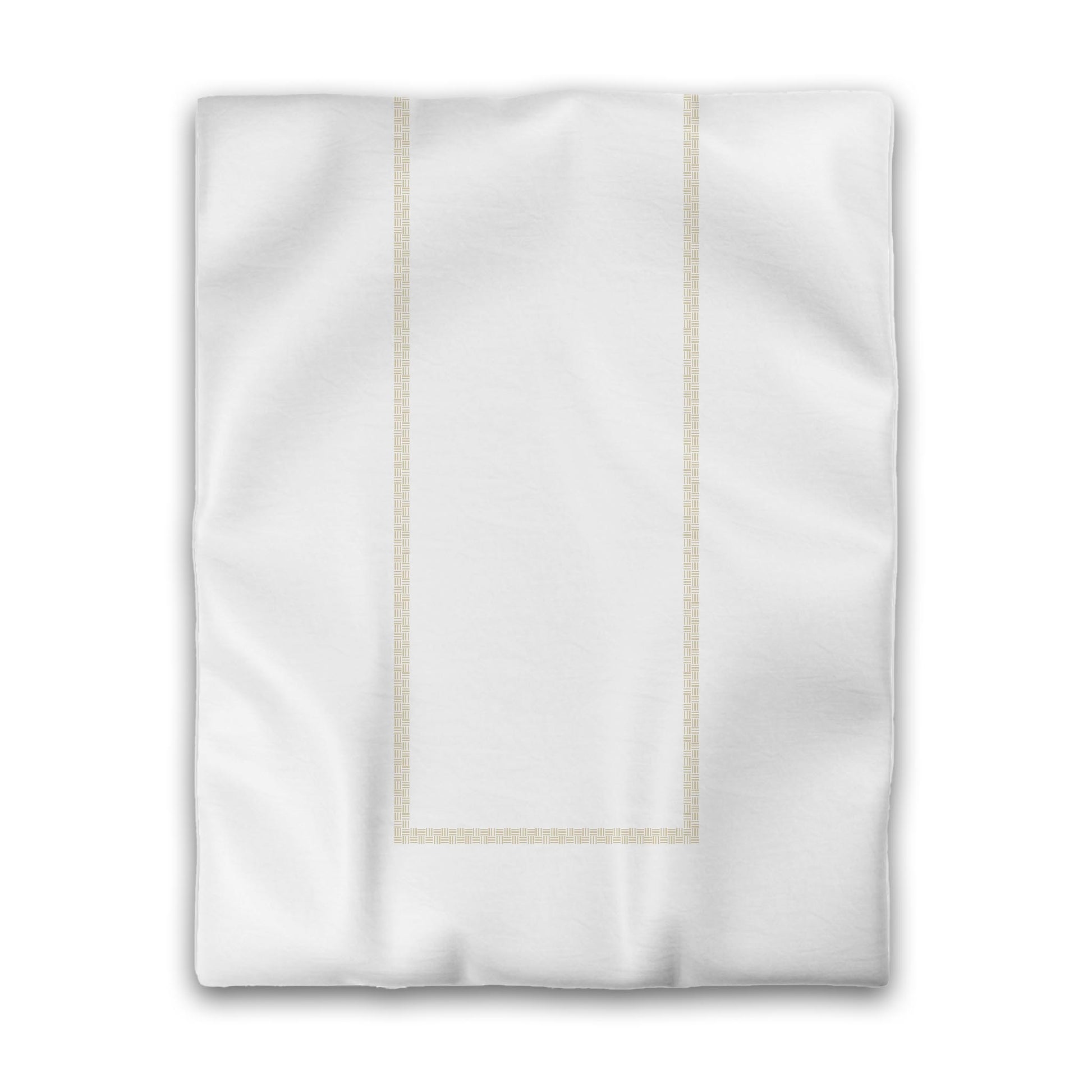 Off-white Cotton Sateen Duvet Cover, Desert Sand Double Weave Motif Print, Classic Border, CSDU-1371-143, Twin - 178 x 229 cm / 70 x 90 inches